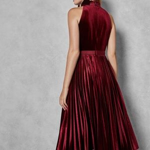ted baker cornela pleated velvet dress